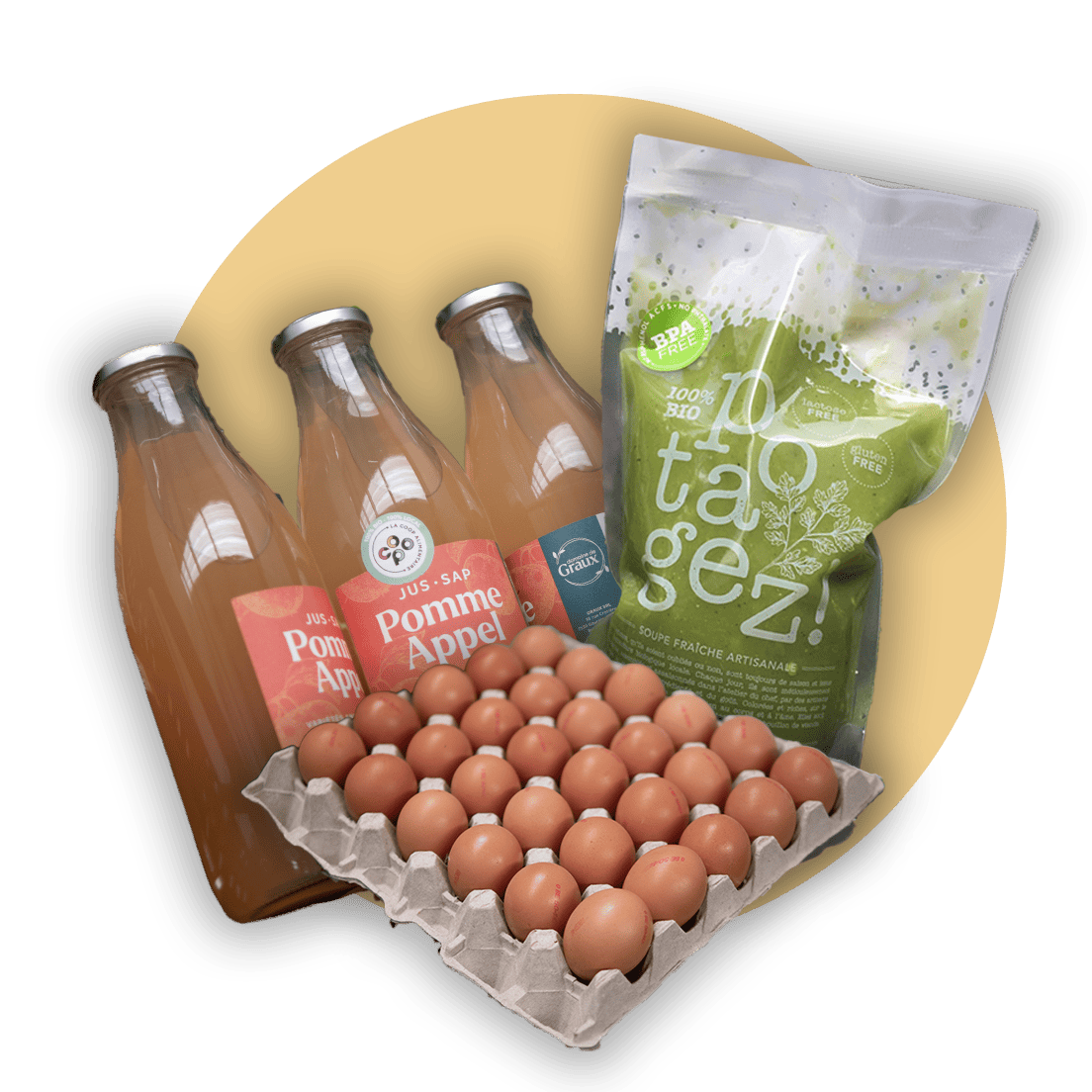 Coop alimentaire soupe oeufs jus farine bio