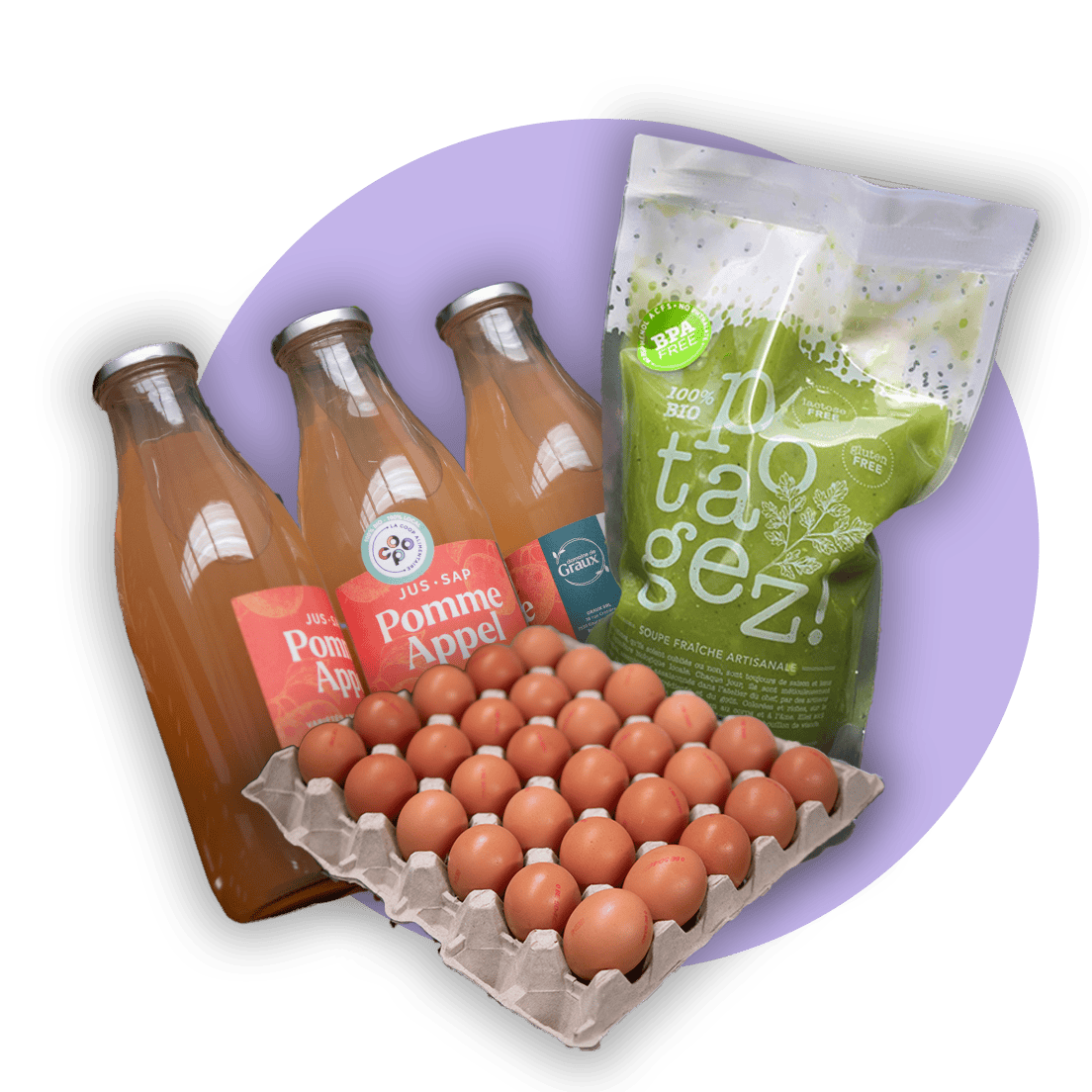 les oeufs, farines et jus bio de la coop alimentaire